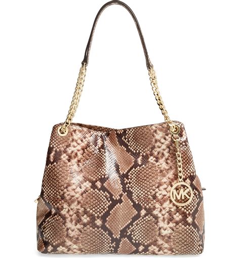 Michael Kors Python Embossed Leather Jet Set Chain Tote with 